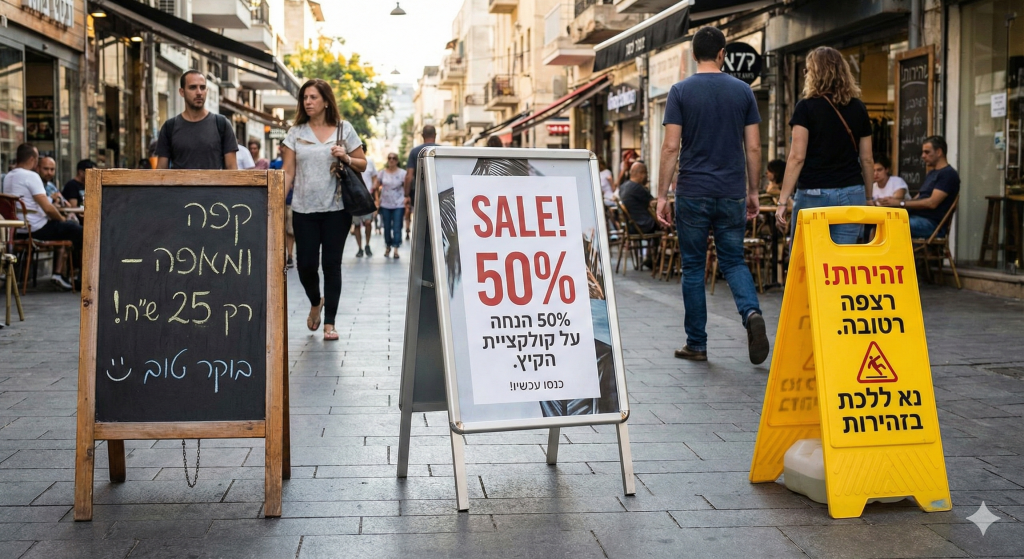 שלטי חמור מתקפלים שלטי דגל דו-צדדיים